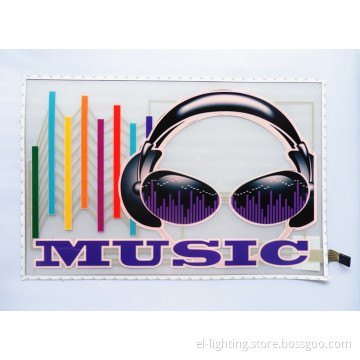 EL Lighting Car Stickers DJ Music Earphone Design